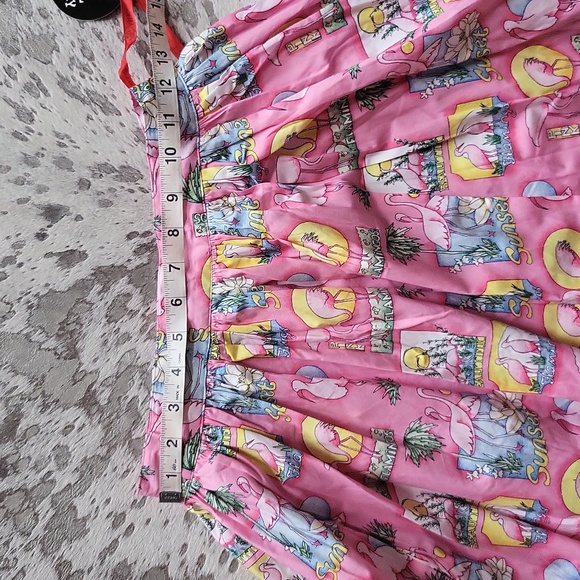 Hell Bunny Maxine Flamingo Sunset Skirt SzXS NWT - Picture 6 of 8